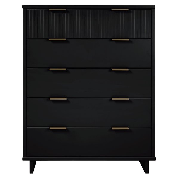 Manhattan Comfort Granville 45.27 Tall Dresser in Black DR-5022